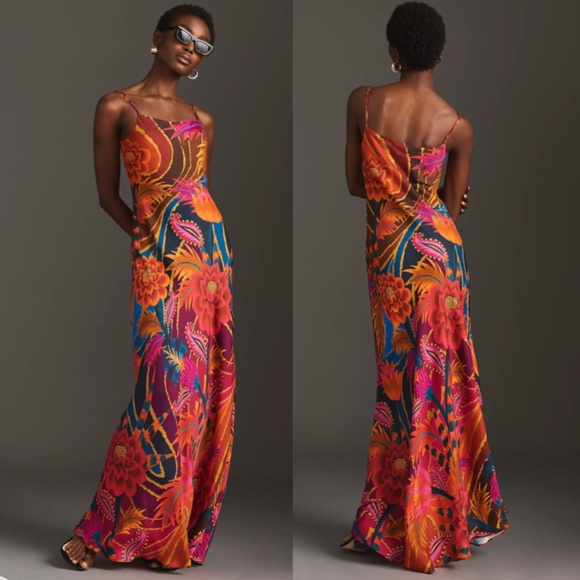 FARM Rio Dresses & Skirts - Farm Rio Vintage Wave Multicolor Floral Viscose Maxi Dress Small NWT Tropical